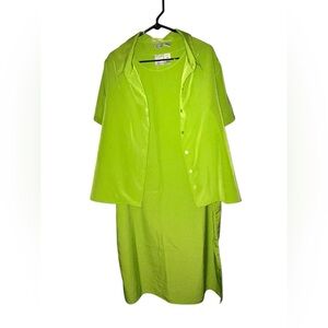 Roaman's Lime Green Top and Dress Set